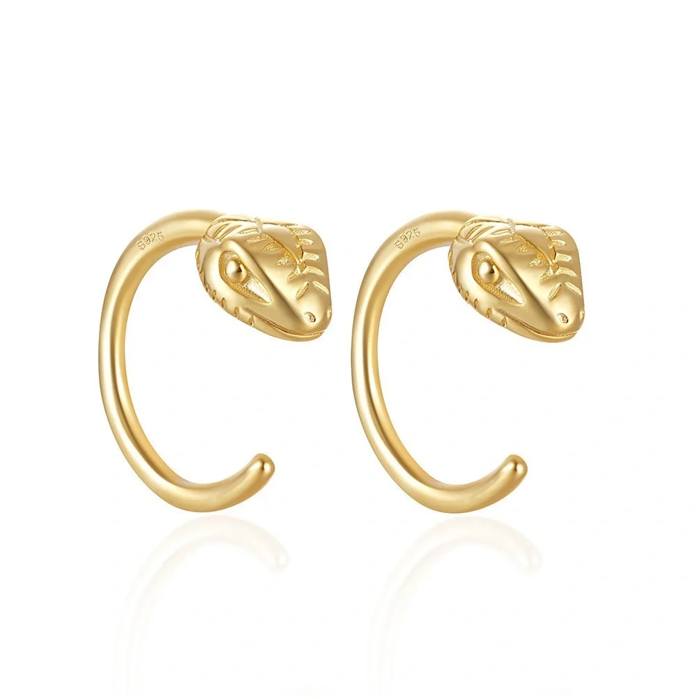 Gold Snake Hoop Earrings
